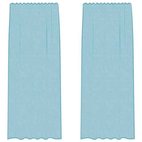 Voile-gardiner med løkker 2 stk. 140x225 cm turkis