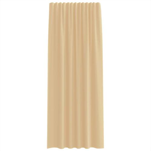 Voile-gardiner med løkker 2 stk. 140x245 cm sandfarvet