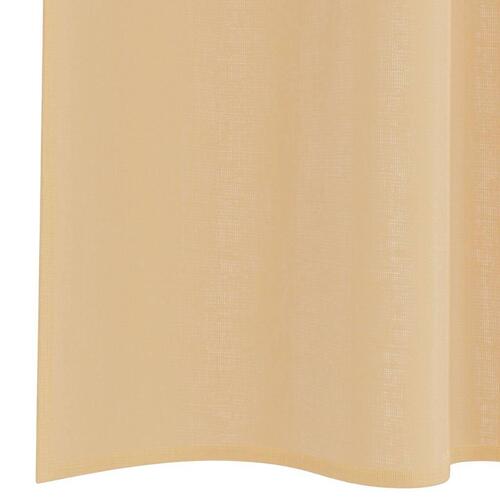 Voile-gardiner med løkker 2 stk. 140x245 cm sandfarvet