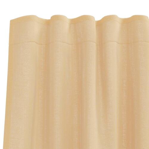 Voile-gardiner med løkker 2 stk. 140x245 cm sandfarvet