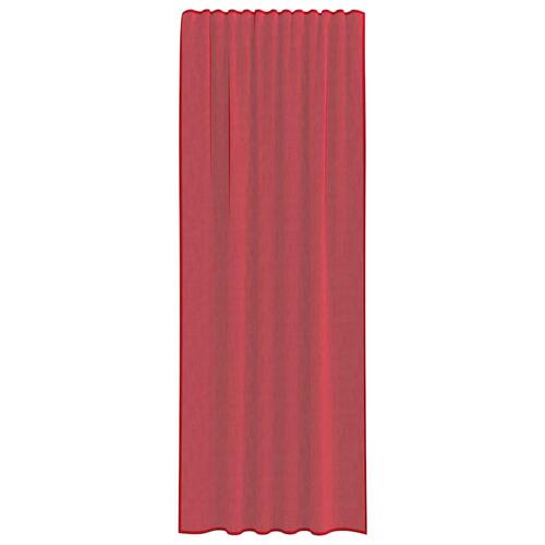 Voile-gardiner med løkker 2 stk. 140x260 cm vinrød