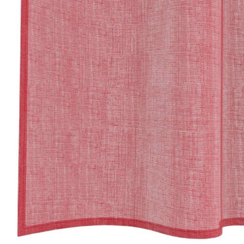 Voile-gardiner med løkker 2 stk. 140x260 cm vinrød