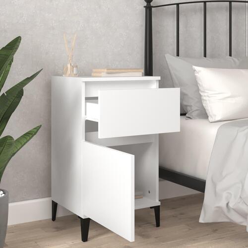 Sengeborde 2 stk. 40x35x70 cm hvid (OUTLET B)