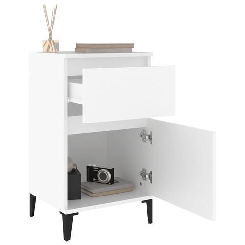 Sengeborde 2 stk. 40x35x70 cm hvid (OUTLET B)