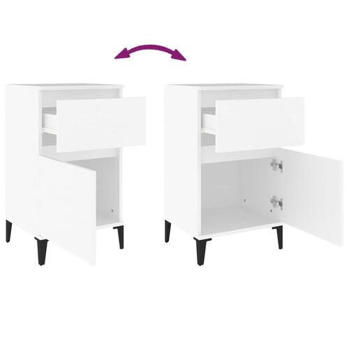 Sengeborde 2 stk. 40x35x70 cm hvid (OUTLET B)