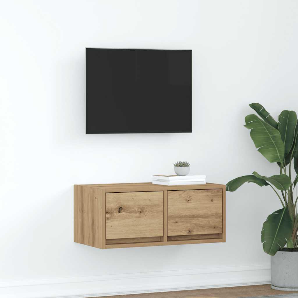 Tv-bord 60x31x25,5 cm konstrueret træ kunsteg