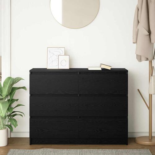 Skænk 100x35x76 cm konstrueret træ sort egetræsfarve