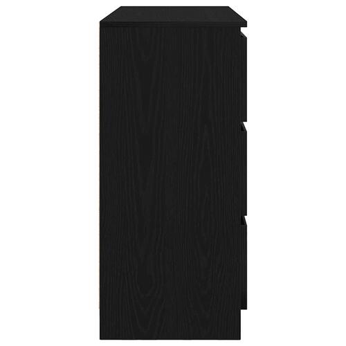 Skænk 100x35x76 cm konstrueret træ sort egetræsfarve