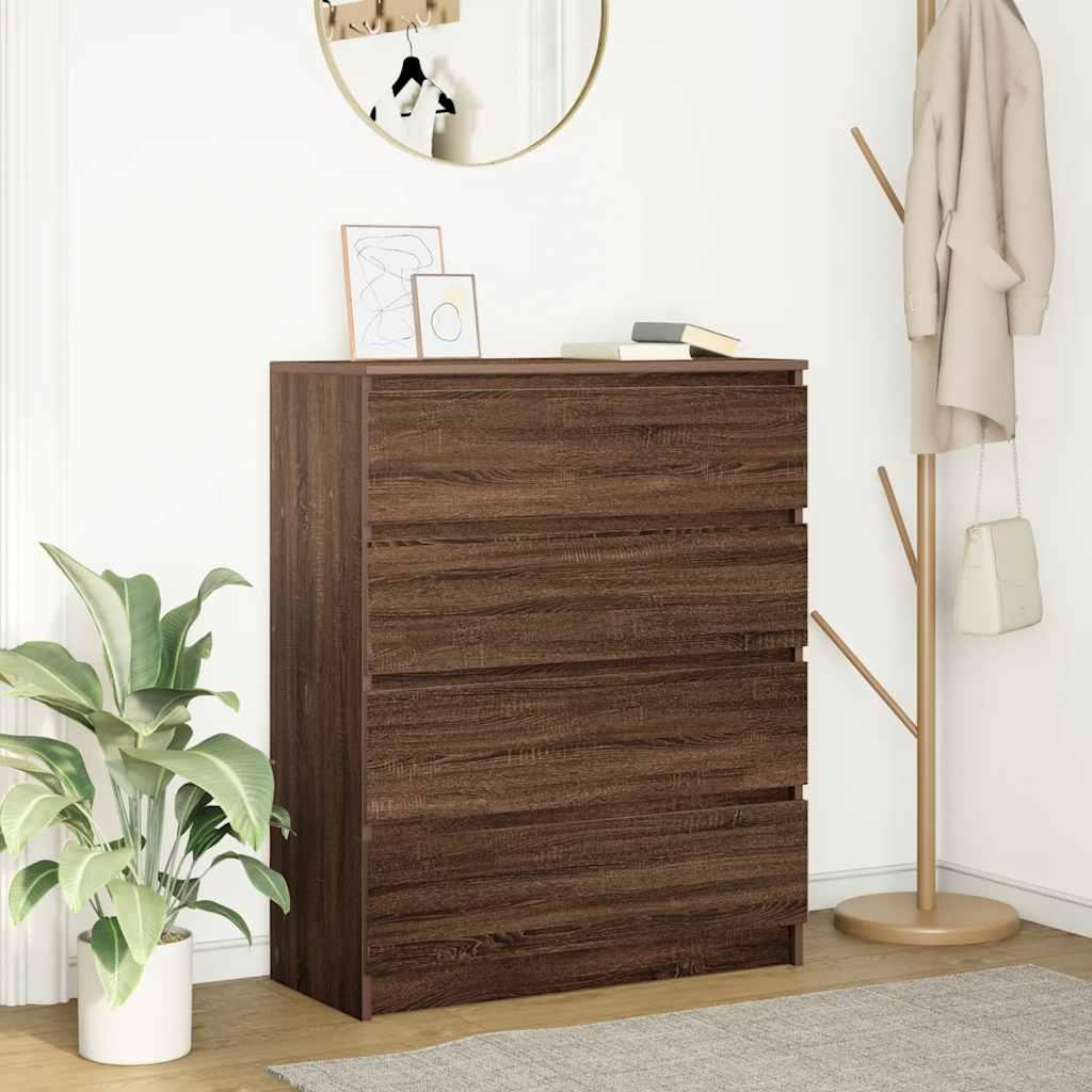Skænk 80x35x99 cm konstrueret træ brun egetræsfarve
