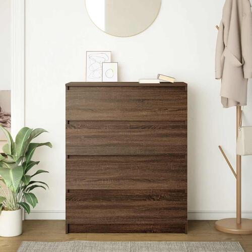 Skænk 80x35x99 cm konstrueret træ brun egetræsfarve