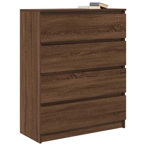Skænk 80x35x99 cm konstrueret træ brun egetræsfarve