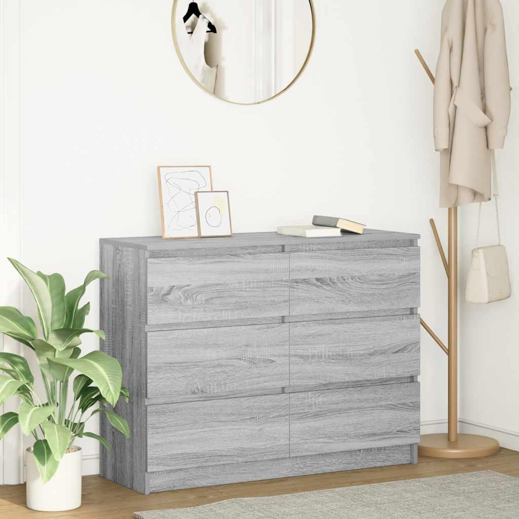 Skænk 100x35x76 cm konstrueret træ grå sonoma-eg