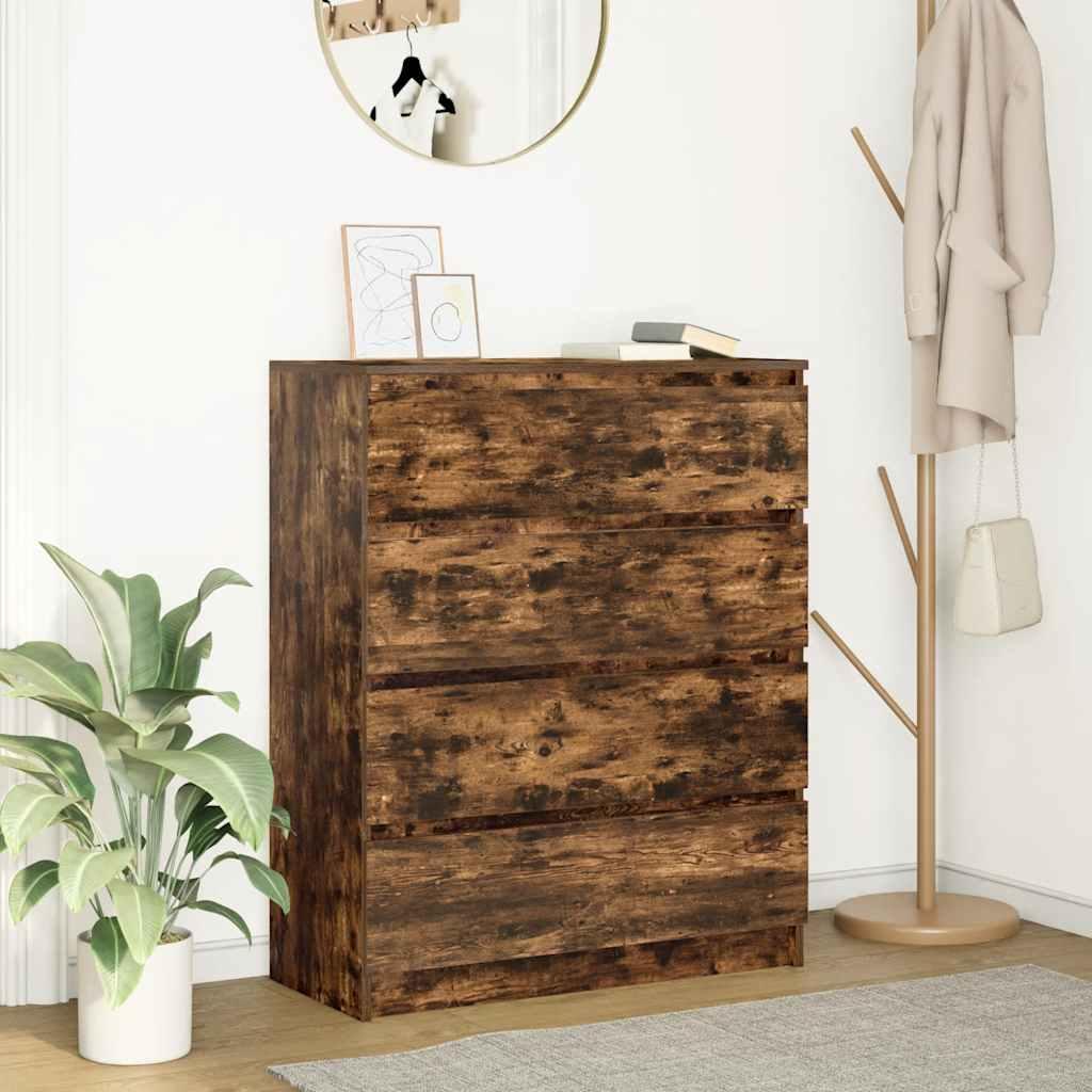 Skænk 80x35x99 cm konstrueret træ røget egetræsfarve