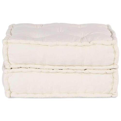 Modulpuf stof 70x70x36 cremefarvet