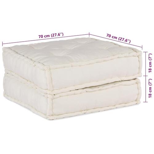 Modulpuf stof 70x70x36 cremefarvet