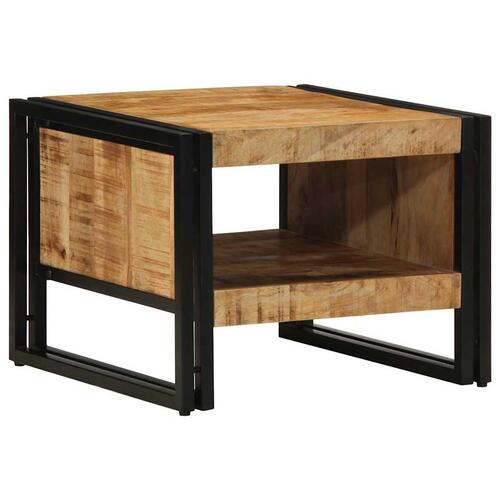 Sofabord 50x50x38 cm massivt ru mangotræ