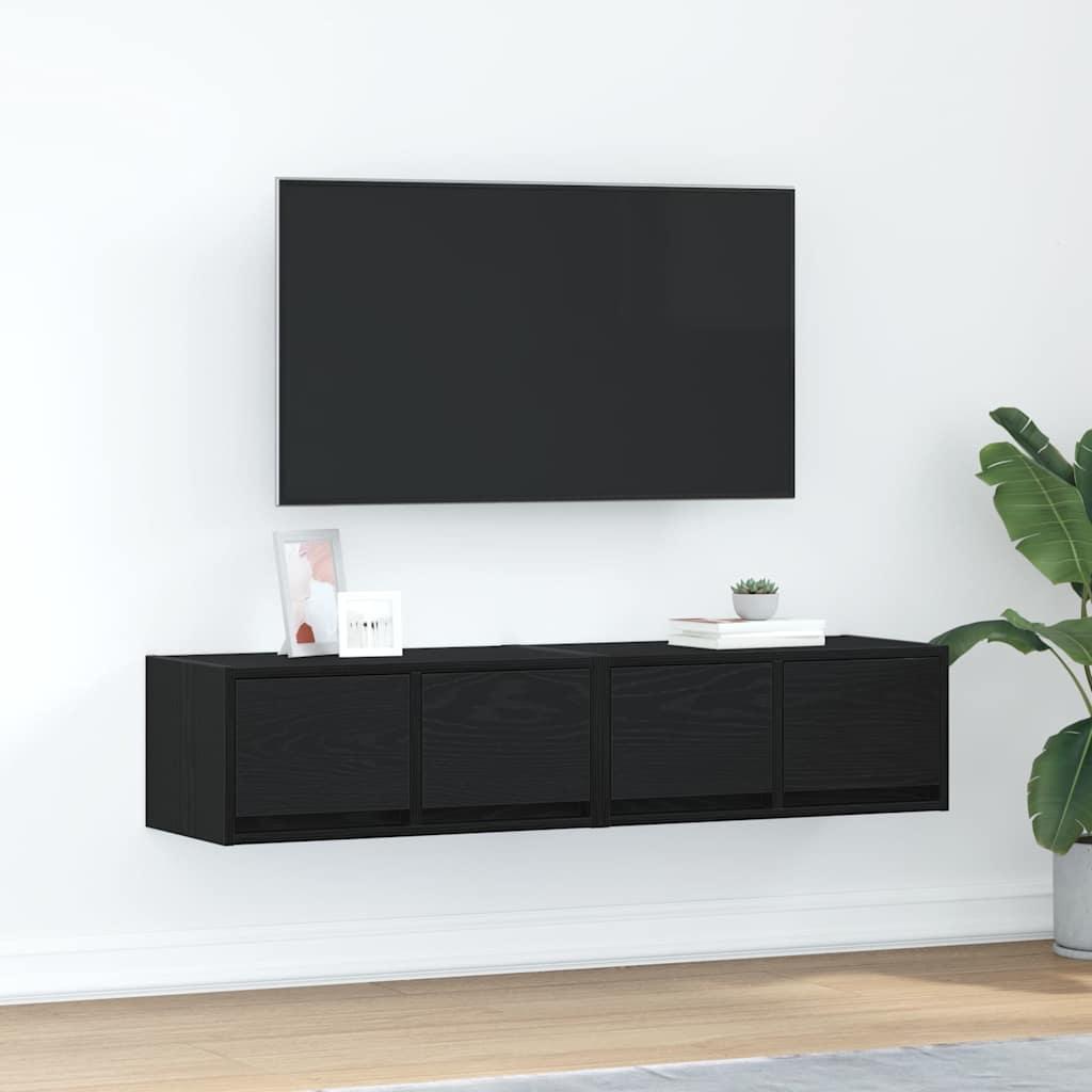 Tv-borde 2 stk. 60x31x25,5 cm konstrueret træ sort egetræsfarve