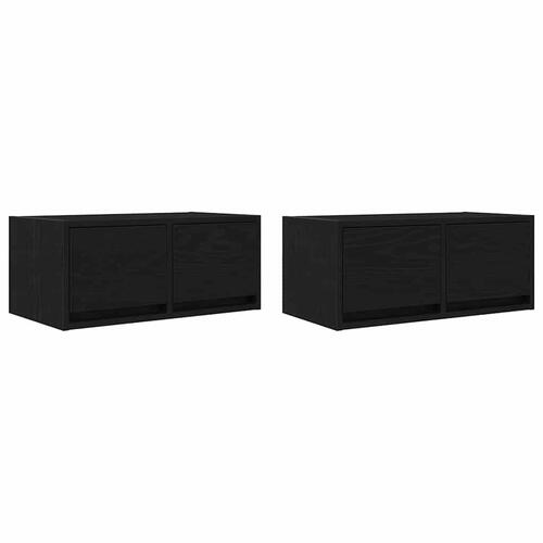 Tv-borde 2 stk. 60x31x25,5 cm konstrueret træ sort egetræsfarve