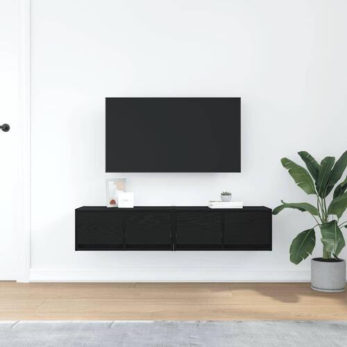 Tv-borde 2 stk. 60x31x25,5 cm konstrueret træ sort egetræsfarve