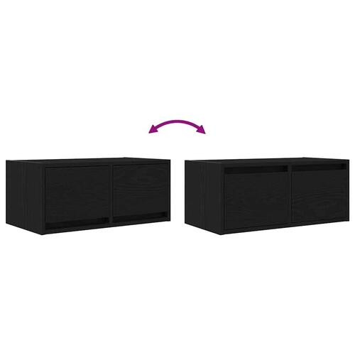 Tv-borde 2 stk. 60x31x25,5 cm konstrueret træ sort egetræsfarve