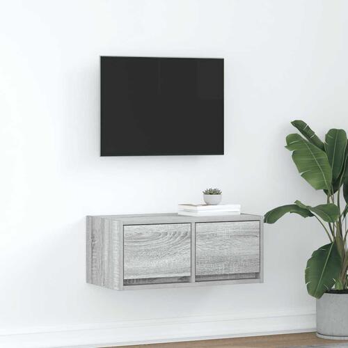 Tv-bord 60x31x25,5 cm konstrueret træ grå sonoma-eg