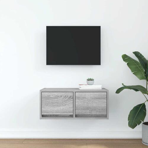 Tv-bord 60x31x25,5 cm konstrueret træ grå sonoma-eg