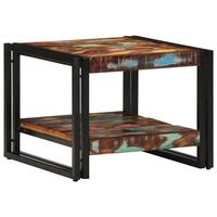 Sofabord 50x50x38 cm massivt genbrugstræ flerfarvet