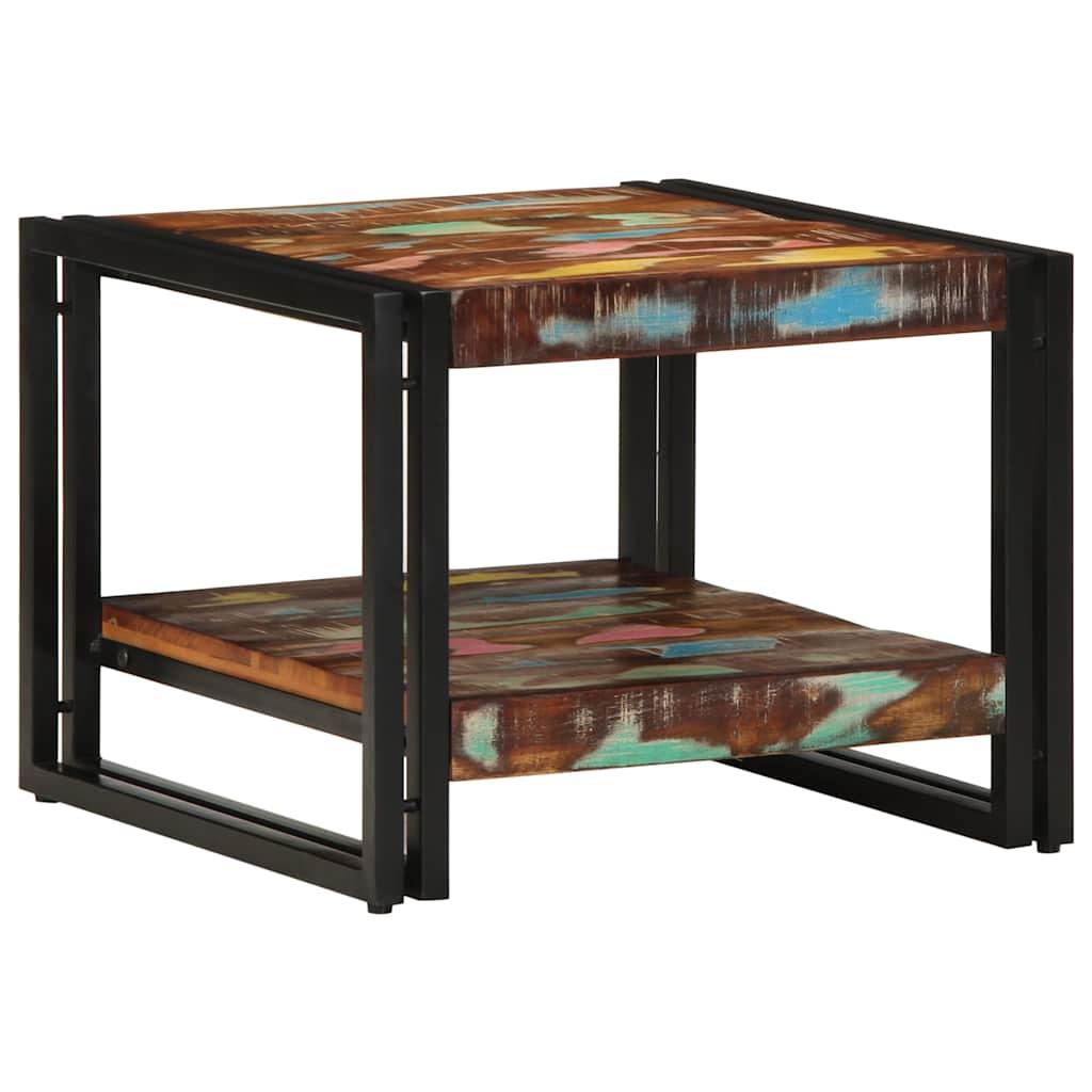 Sofabord 50x50x38 cm massivt genbrugstræ flerfarvet