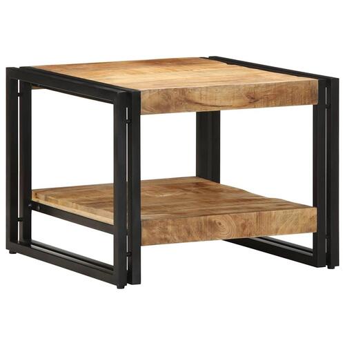 Sofabord 50x50x38 cm massivt ru mangotræ