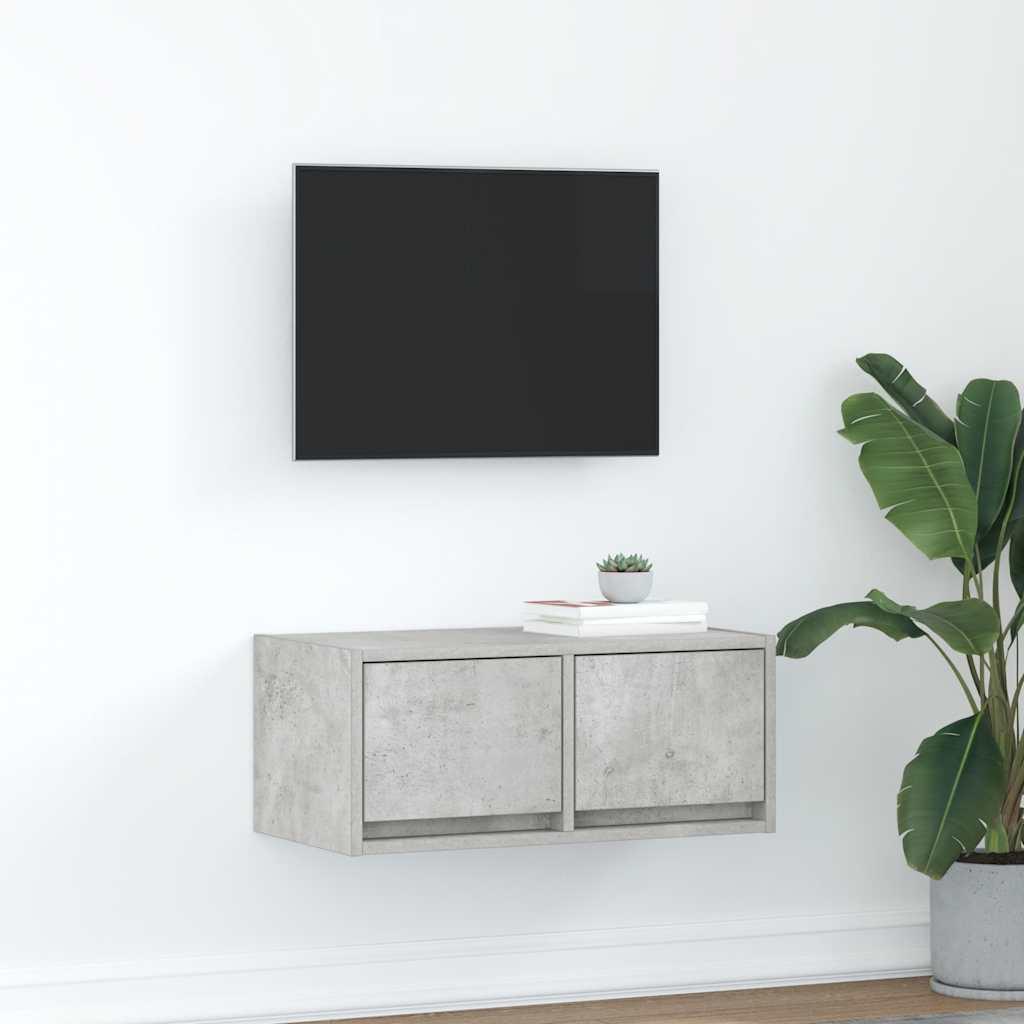 Tv-Borde 60X31X25,5 Cm Konstrueret Træ - 1 / Betongrå / 60 x 31 x 25.5 cm