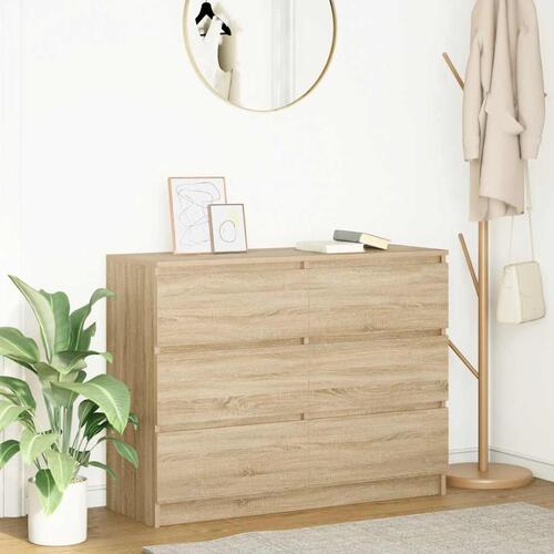 Skænk 100x35x76 cm konstrueret træ sonoma-eg