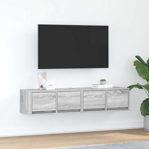Tv-borde 2 stk. 60x31x25,5 cm konstrueret træ grå sonoma-eg