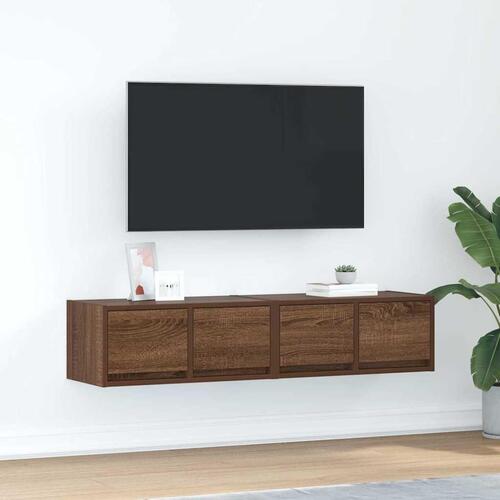 Tv-borde 2 stk. 60x31x25,5 cm konstrueret træ brunt egetræ
