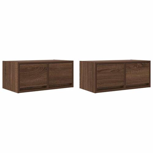 Tv-borde 2 stk. 60x31x25,5 cm konstrueret træ brunt egetræ
