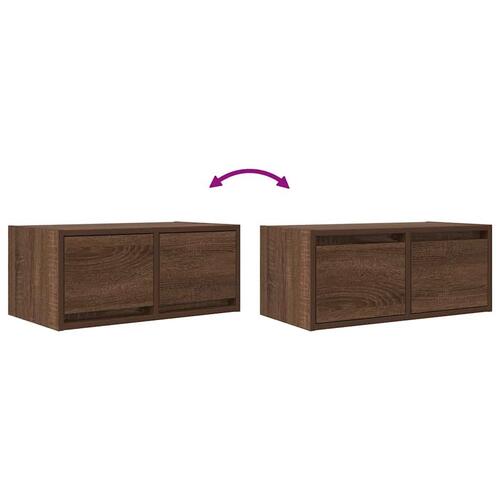 Tv-borde 2 stk. 60x31x25,5 cm konstrueret træ brunt egetræ