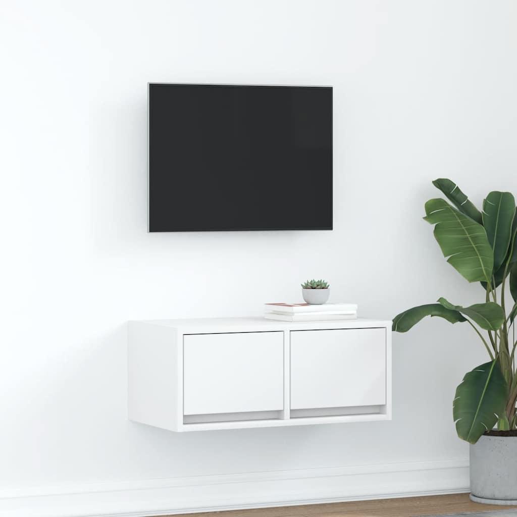 Tv-bord 60x31x25,5 cm konstrueret træ hvid