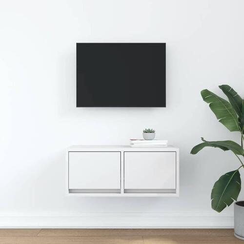 Tv-bord 60x31x25,5 cm konstrueret træ hvid