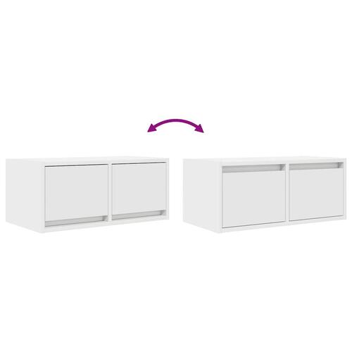 Tv-bord 60x31x25,5 cm konstrueret træ hvid