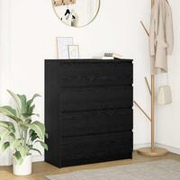 Skænk 80x35x99 cm konstrueret træ sort egetræsfarve