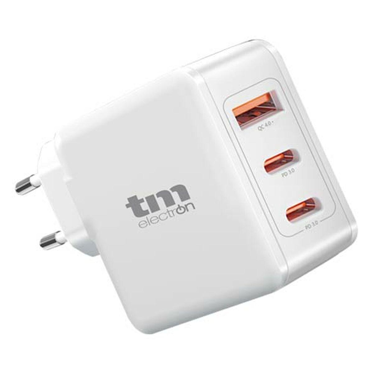 TM Electron vægoplader med USB-C x 2 og USB-A - 65 W multiport