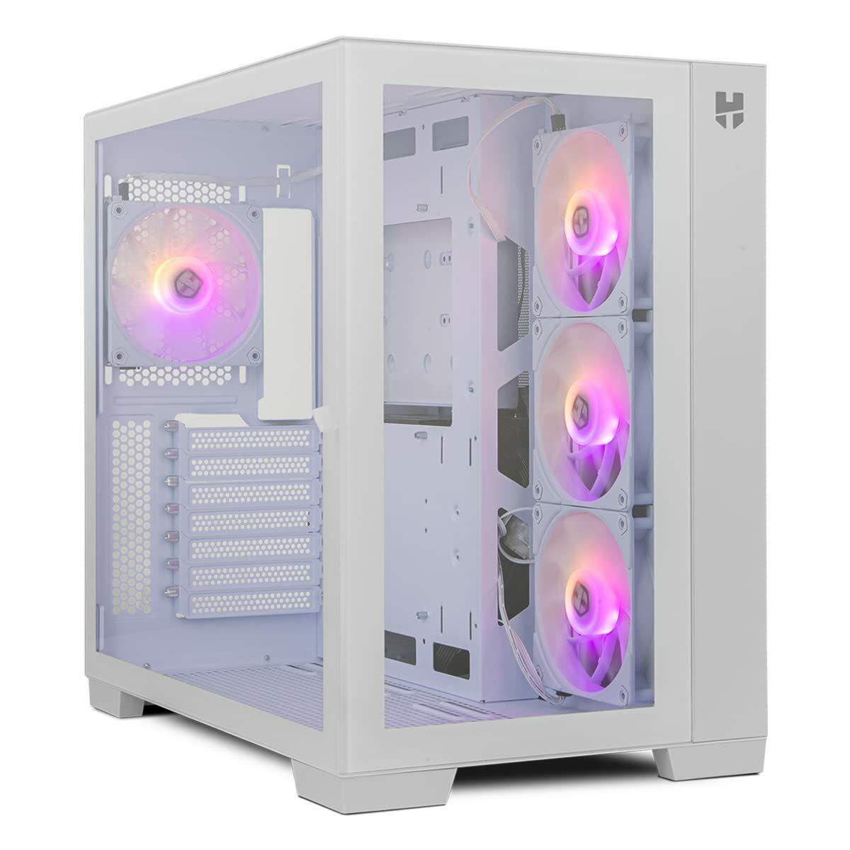 Nox‑Xtreme Hummer Astra ATX Midi‑Tower, hvid med RGB