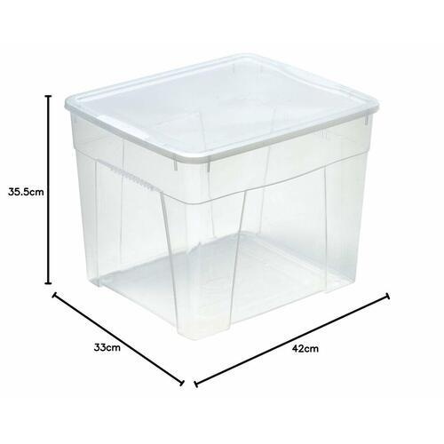 Spandbeholder Mondex space box 4 h 34,5l Gennemsigtig polypropylen 34,5 L 42 x 35 x 33 cm