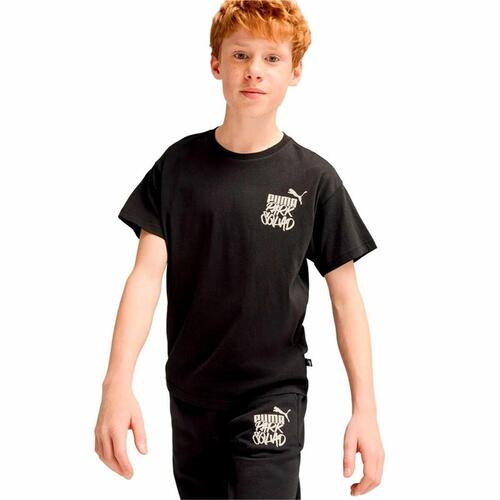 Børne Kortærmet T-shirt Puma Essenntials+ Mid 90S Graphic Sort 11-12 år