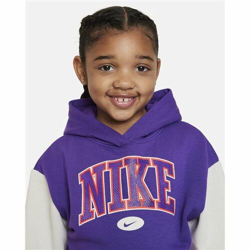 Sweatshirt med hætte til piger Nike Join The Club Violet 2-3 år