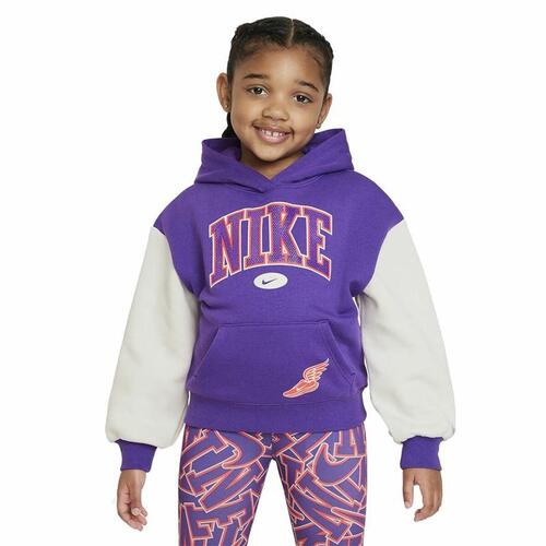 Sweatshirt med hætte til piger Nike Join The Club Violet 3-4 år