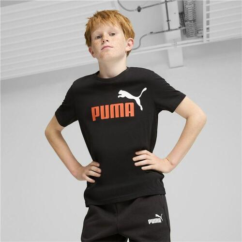Børne Kortærmet T-shirt Puma Essentials+ 2 Col Logo 9-10 år