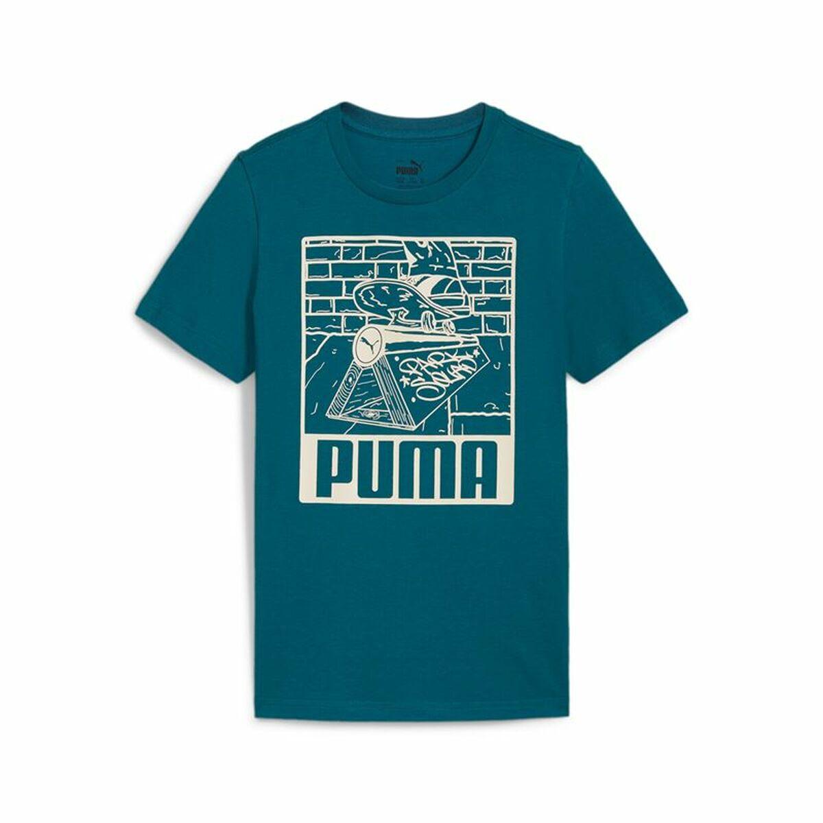 Puma Ess+ Mid 90s Graphic T-shirt til drenge, blå (11-12 år)