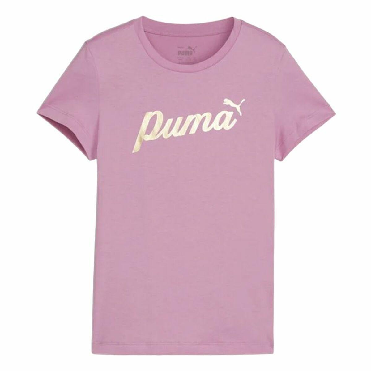 Puma Essentials+ Script Metallic T-shirt til piger, 13-14 år