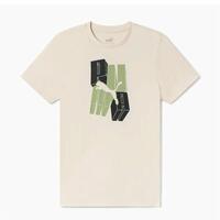 Børne Kortærmet T-shirt Puma Essentials+ Graphic Varm hvid 7-8 år