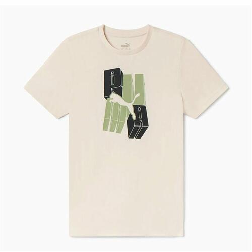 Børne Kortærmet T-shirt Puma Essentials+ Graphic Varm hvid 7-8 år